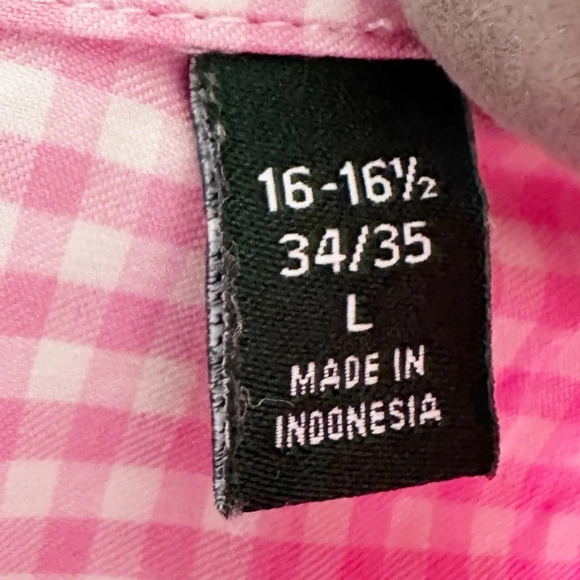 Lauren Ralph Lauren Mens Button Down Shirt Pink Gingham Regular Fit Size Large - Picture 6 of 8